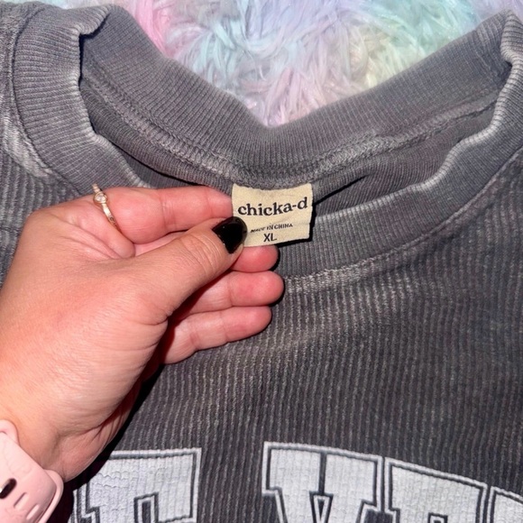 YEE YEE Apparel Corded Crew Crewneck Sweatshirt Grey XL - Picture 3 of 4